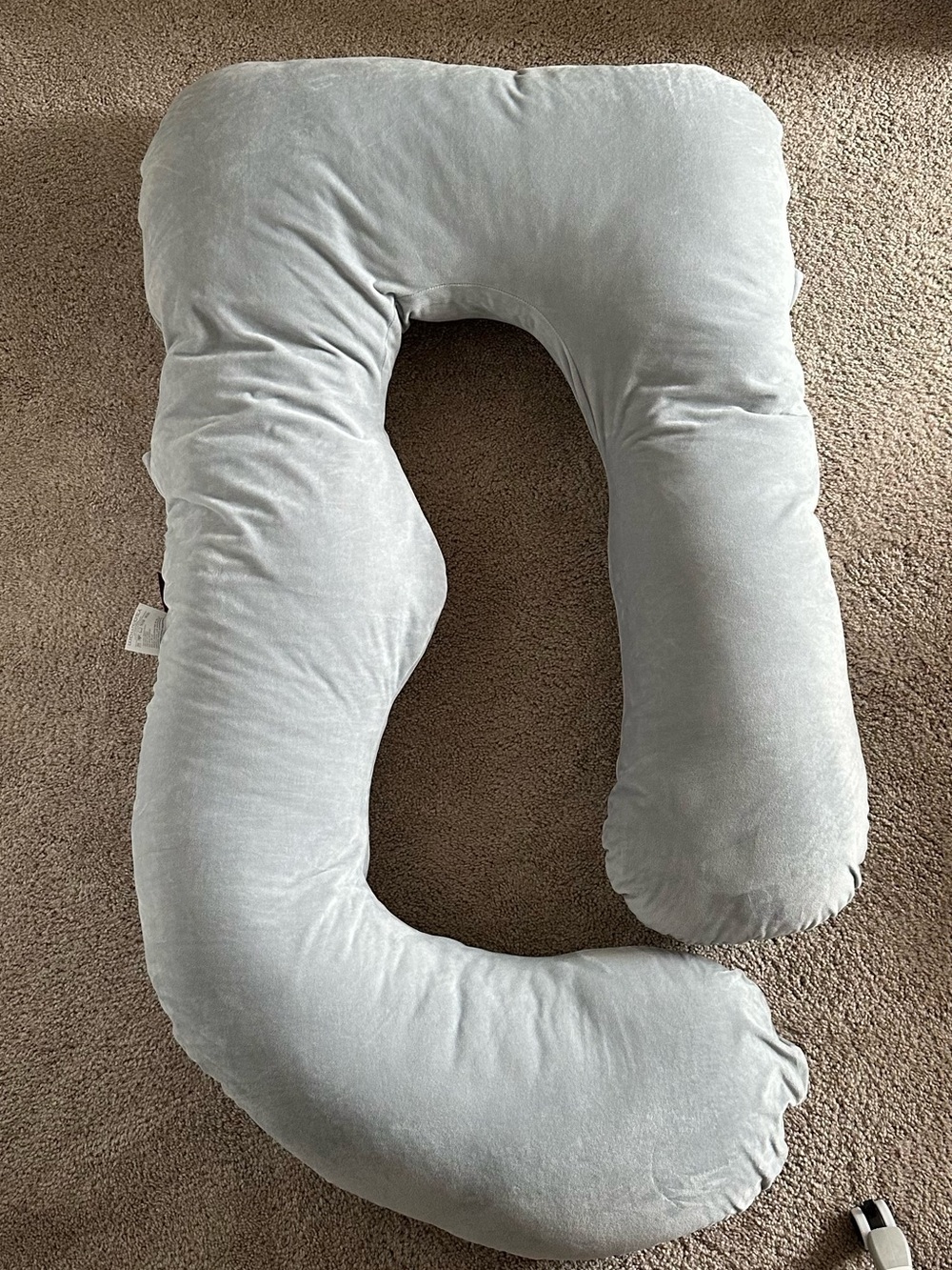 Full-Body U-Shaped Support Pillow in Light Gray - Pregnancy Pillow